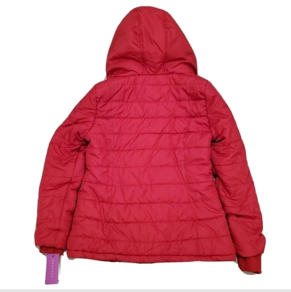 NWT Rampage Red Hooded Quilted Puffer Coat - Picture 3 of 8